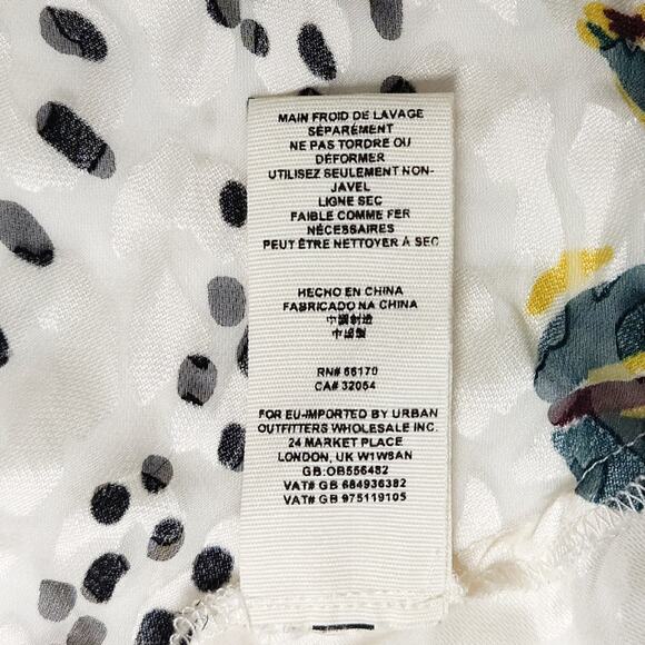 EUC Free People Floral Print Cropped Silk Blend Burnout Kimono Sz. XS White - Picture 8 of 14